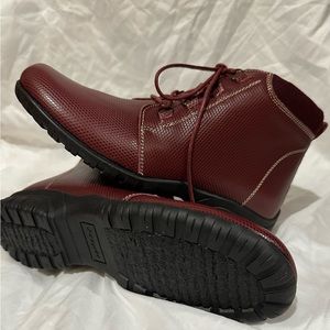 NEW Propet Leather Red Ankle Boots-Delaney